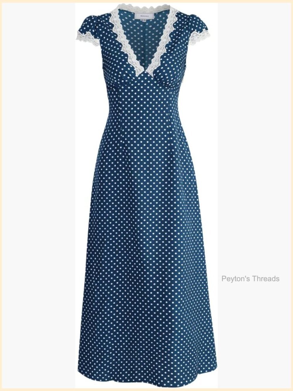 Deep V Neck Polka Dot Lace Dress Summer Party